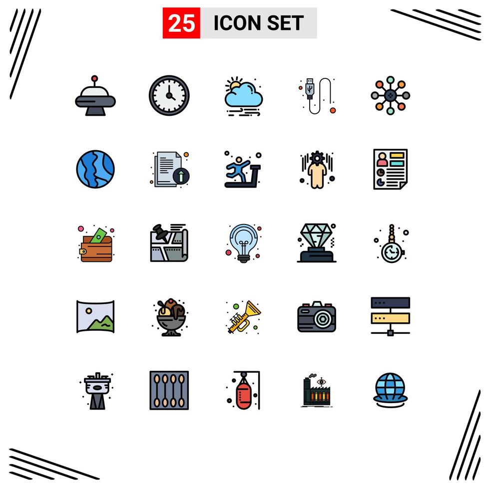 25 Creative Icons Modern Signs and Symbols of cell biochemistry wind wire data Editable Vector Design Elements