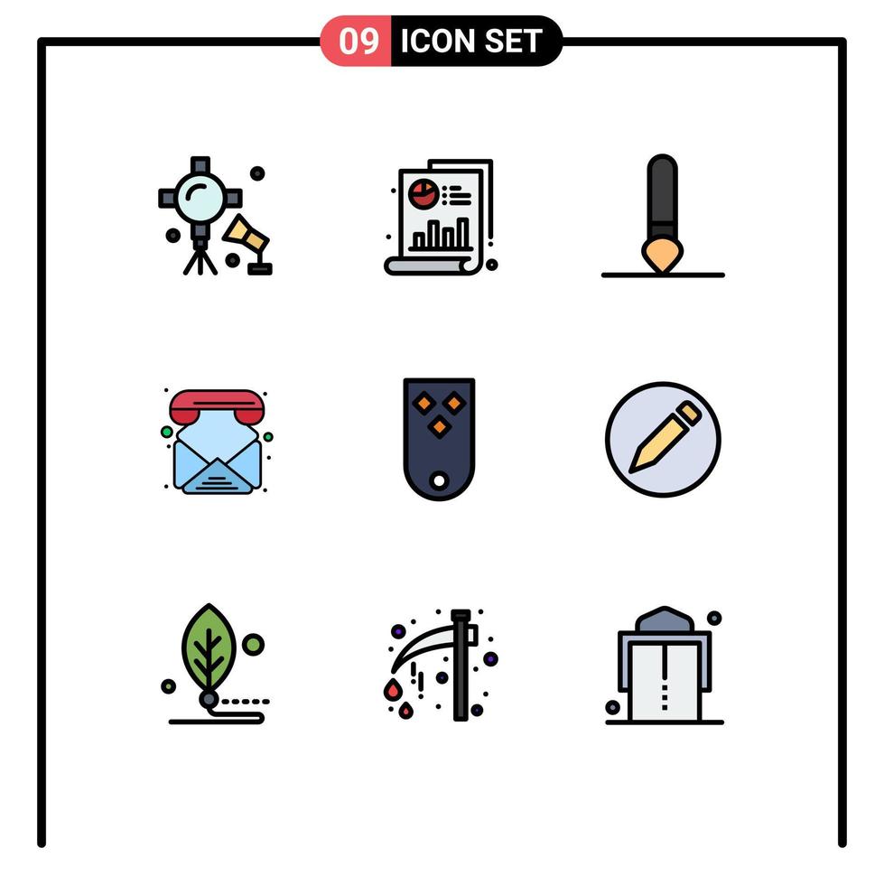 paquete de iconos de vector de stock de 9 signos y símbolos de línea para insignia llamada gráfico contactos de teléfono elementos de diseño de vector editables