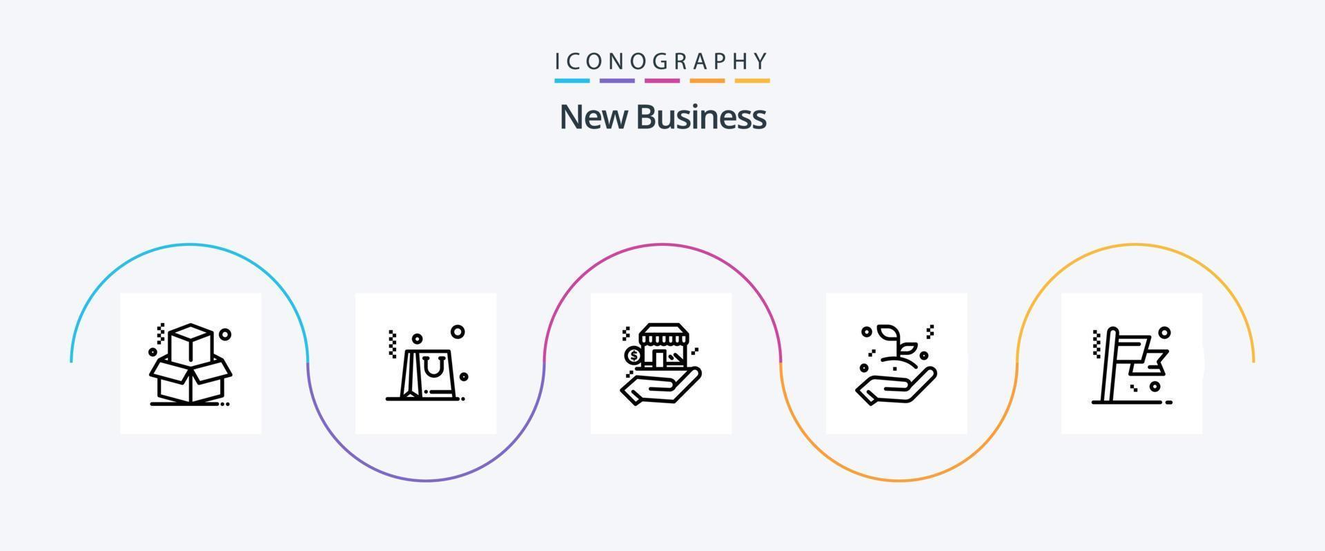 New Business Line 5 Icon Pack Including leaf. growth . business startup . dollar vector