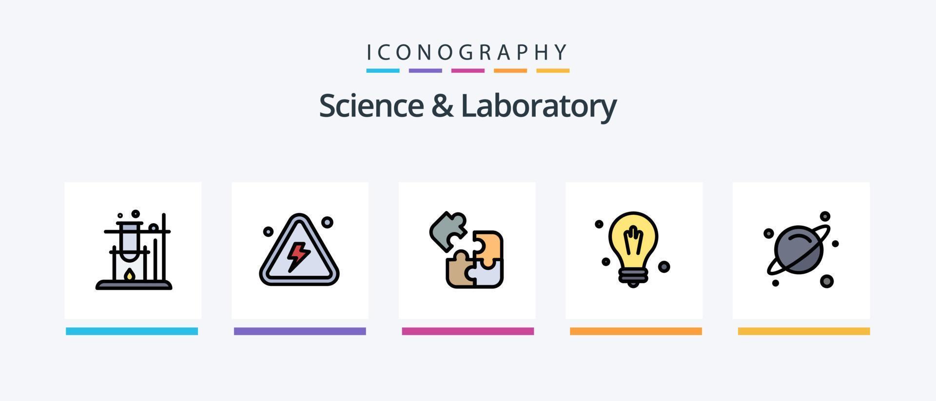 Science Line Filled 5 Icon Pack Including . science. machine. planet. pendulum. Creative Icons Design vector