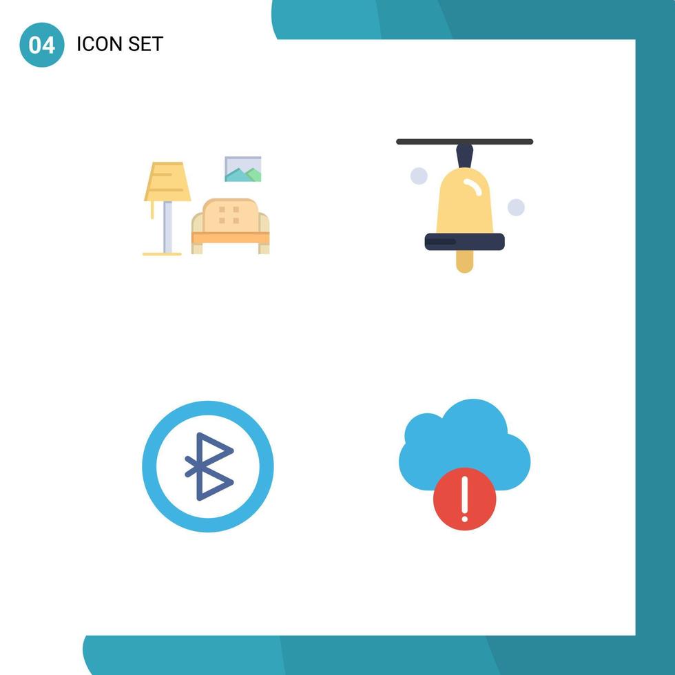 4 Thematic Vector Flat Icons and Editable Symbols of lump signal gallery school cloud Editable Vector Design Elements