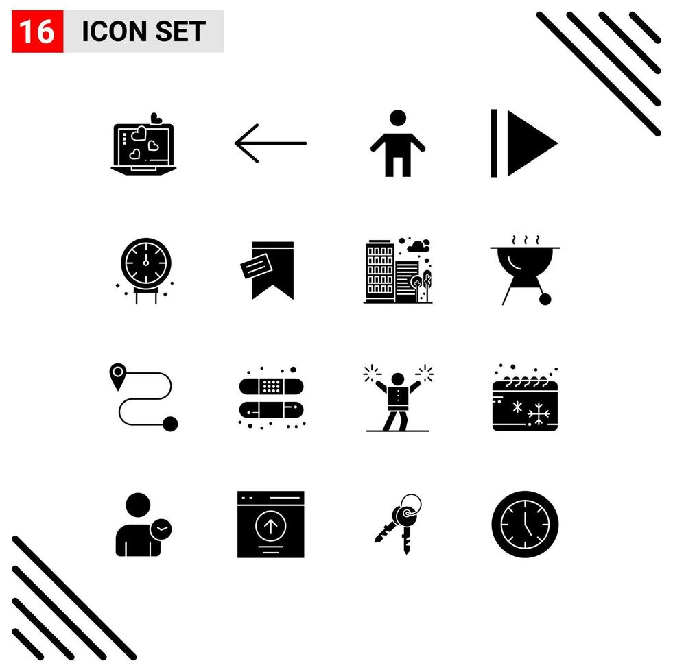 Modern Set of 16 Solid Glyphs and symbols such as sign mark father plumbing mechanical Editable Vector Design Elements