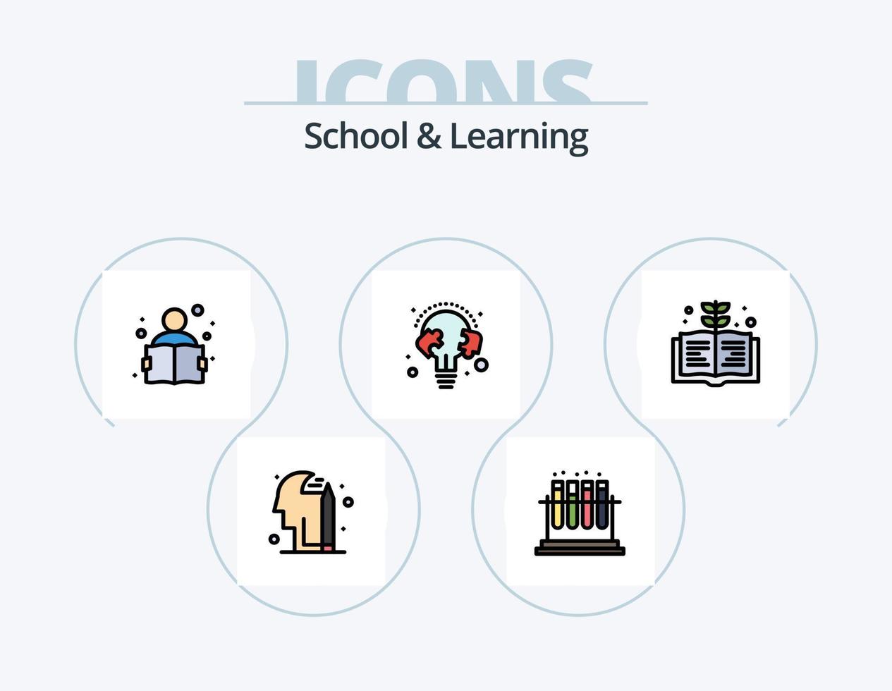 School And Learning Line Filled Icon Pack 5 Icon Design. . knowledge. knowledge. education. education vector