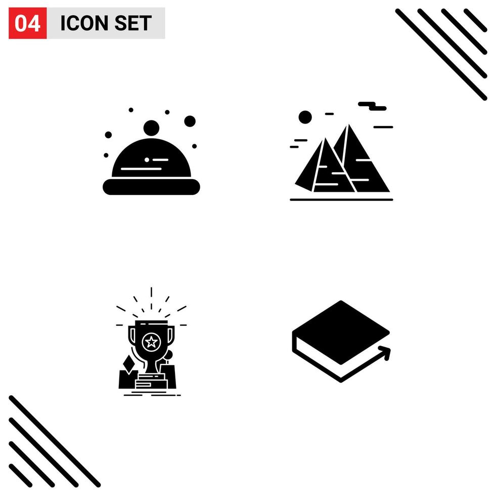 paquete de iconos de vectores de stock de 4 signos y símbolos de línea para elementos de diseño de vectores editables del premio de la luna de la montaña del premio del bebé