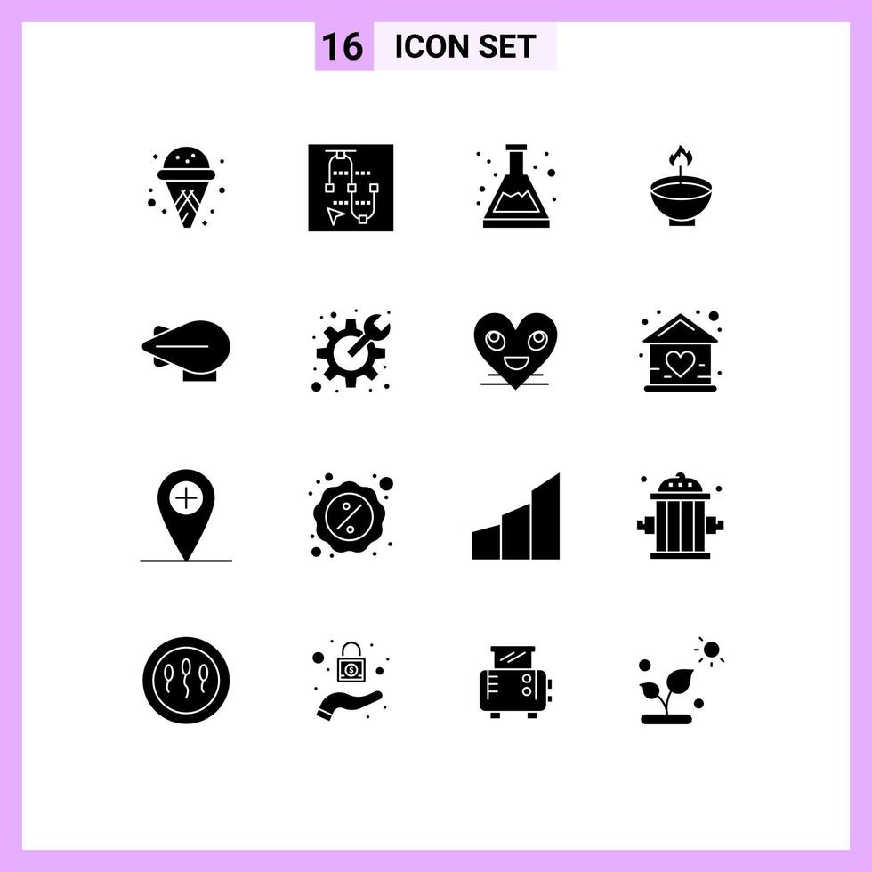 16 Creative Icons Modern Signs and Symbols of ligh festival beaker diwali deepam Editable Vector Design Elements