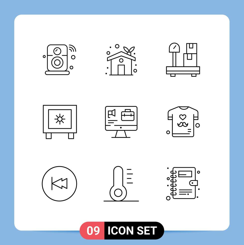 Outline Pack of 9 Universal Symbols of bag logistic greenhouse global locker Editable Vector Design Elements