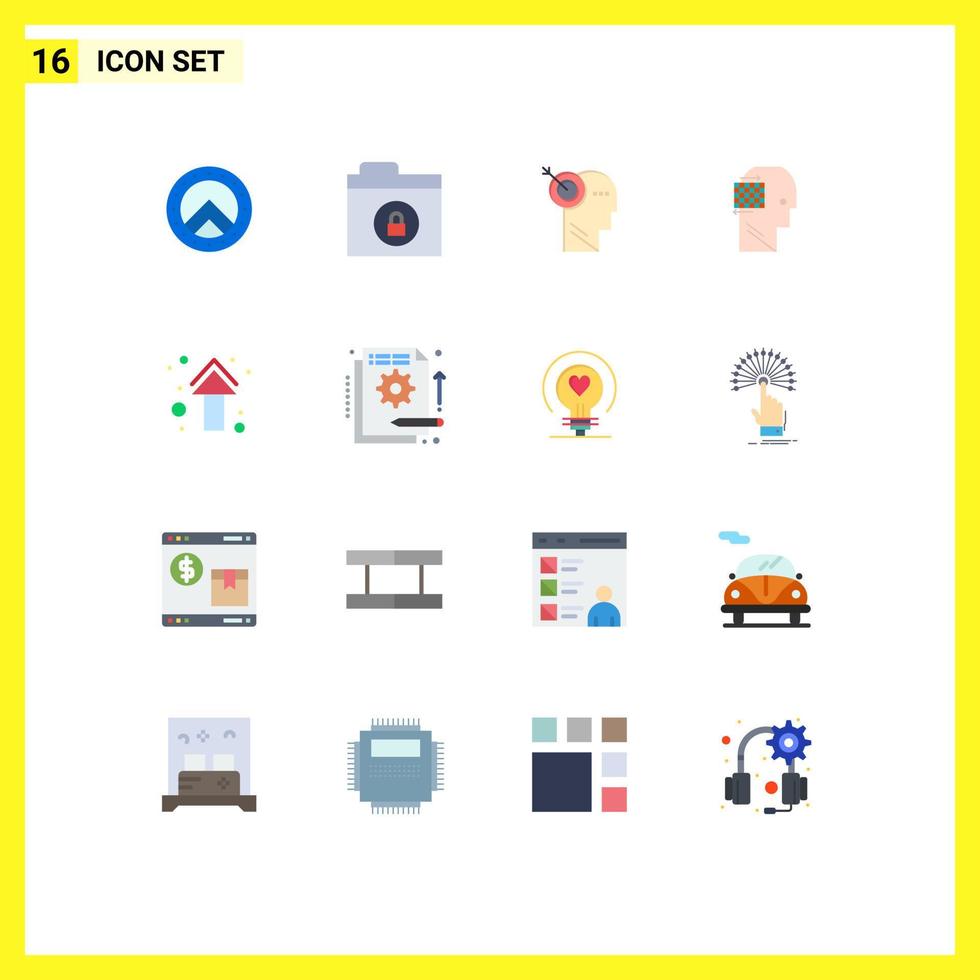 16 Thematic Vector Flat Colors and Editable Symbols of direction arrows precision arrow success Editable Pack of Creative Vector Design Elements