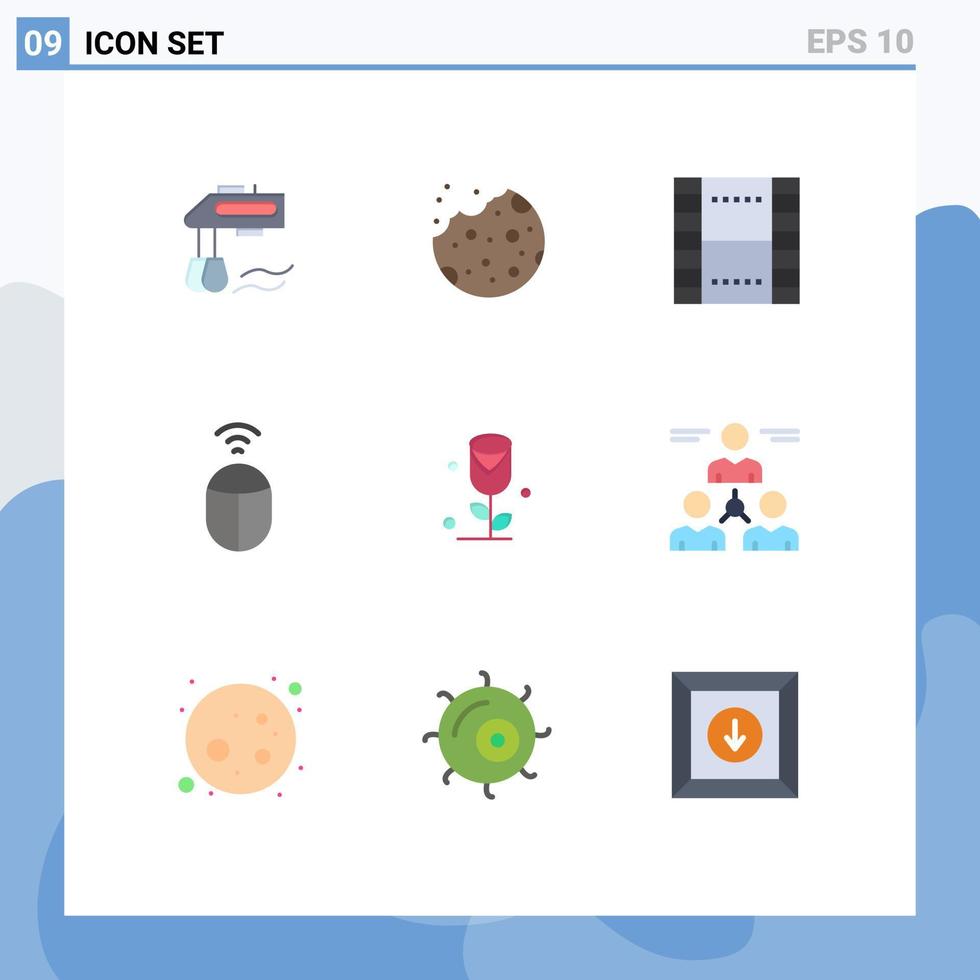 9 Flat Color concept for Websites Mobile and Apps rose computer basic wifi ux Editable Vector Design Elements