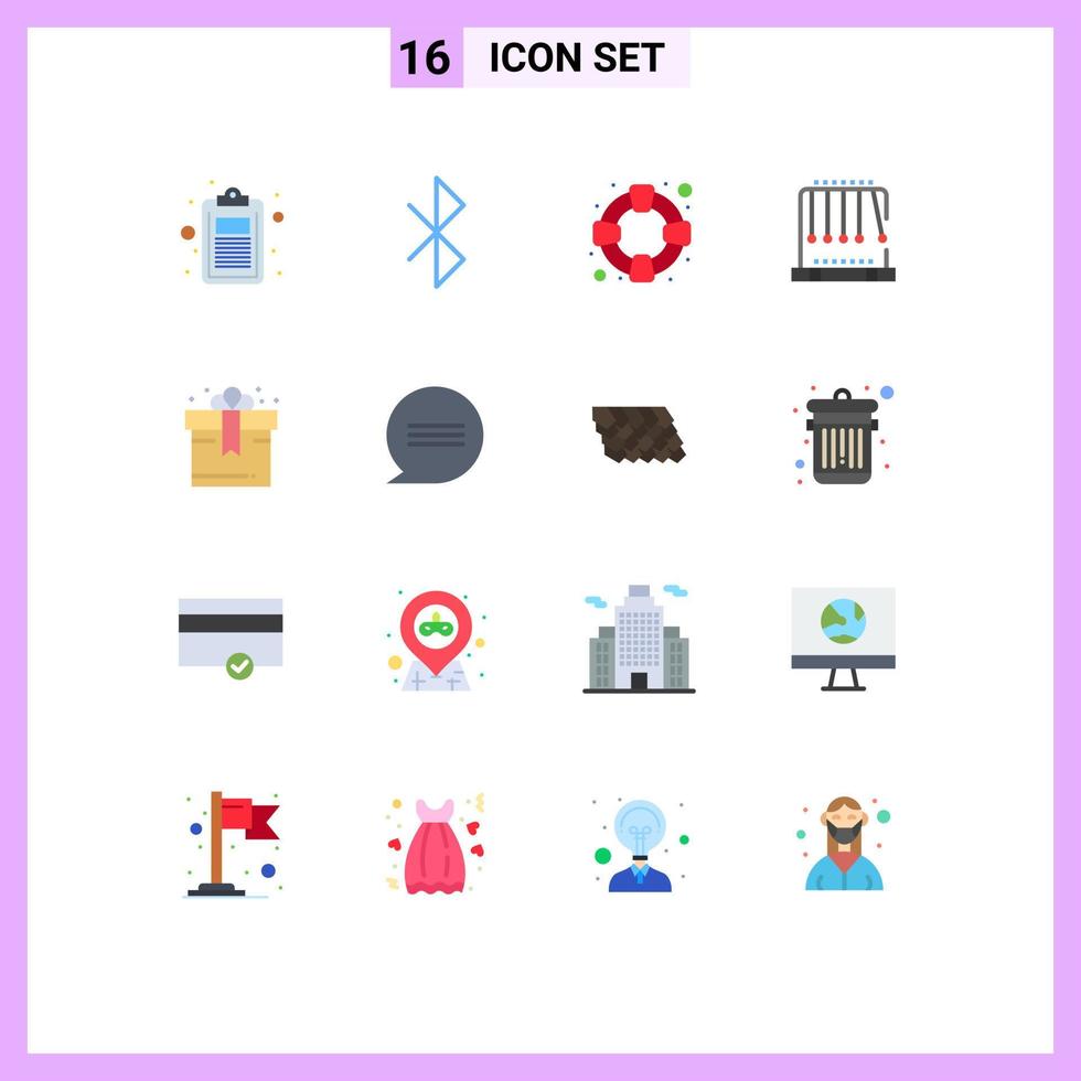 paquete de iconos de vector de stock de 16 signos y símbolos de línea para regalo cumpleaños ayuda swing péndulo paquete editable de elementos creativos de diseño de vectores