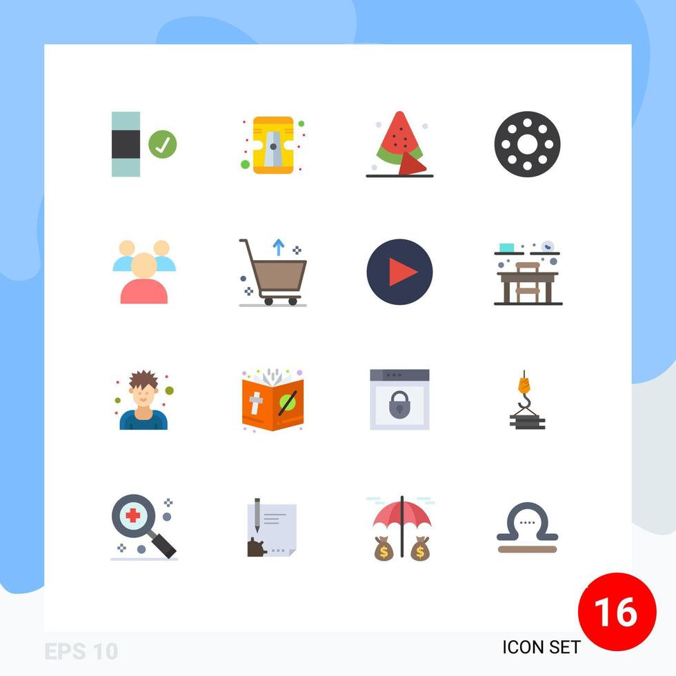 16 Thematic Vector Flat Colors and Editable Symbols of e cart drink teachers education Editable Pack of Creative Vector Design Elements
