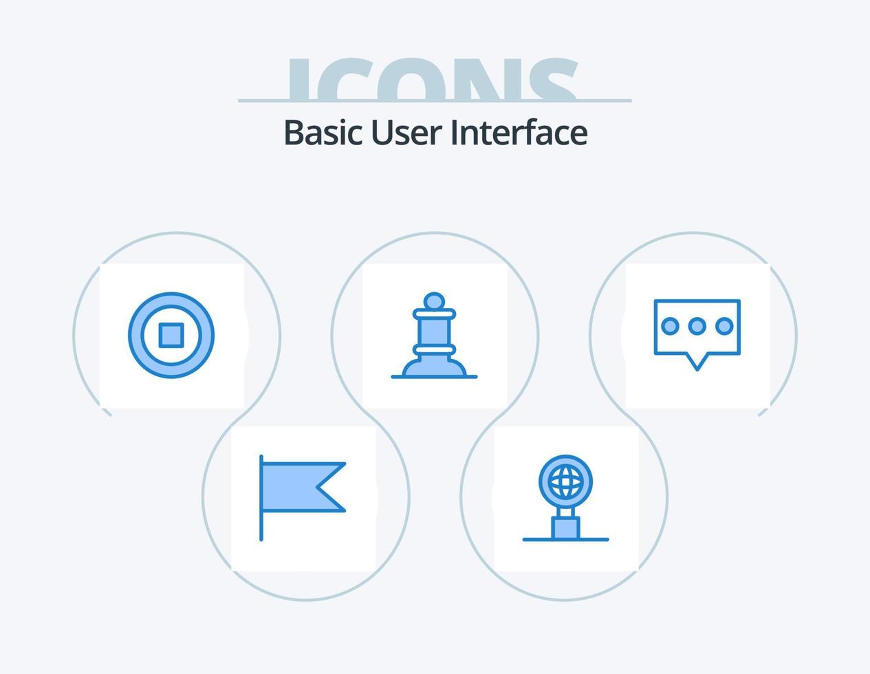 paquete de iconos azul básico 5 diseño de iconos. . . usuario. mensaje. burbuja vector