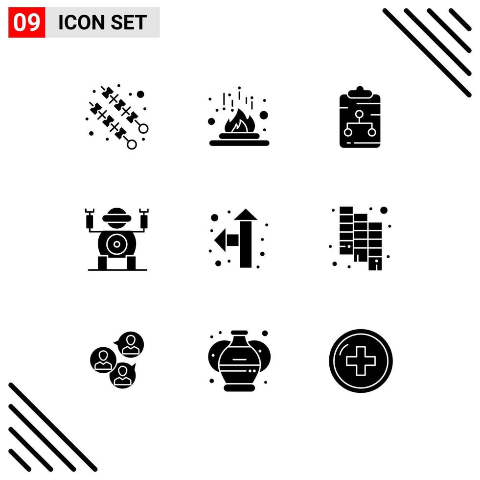 9 Universal Solid Glyphs Set for Web and Mobile Applications pointer toy clipboard technology paper Editable Vector Design Elements