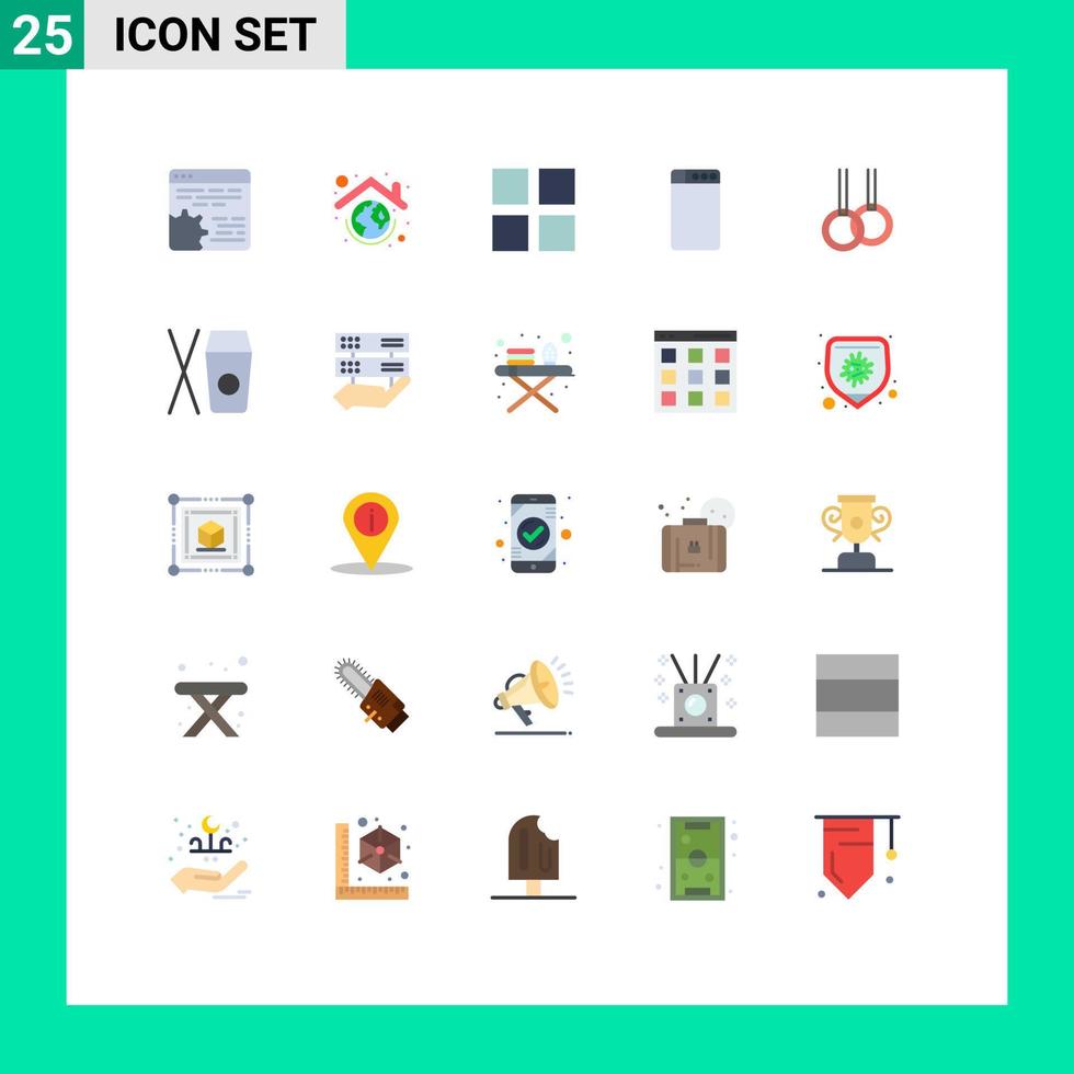 conjunto de 25 iconos modernos de ui símbolos signos para anillos miniaturas de lavado verde atlético elementos de diseño vectorial editables vector