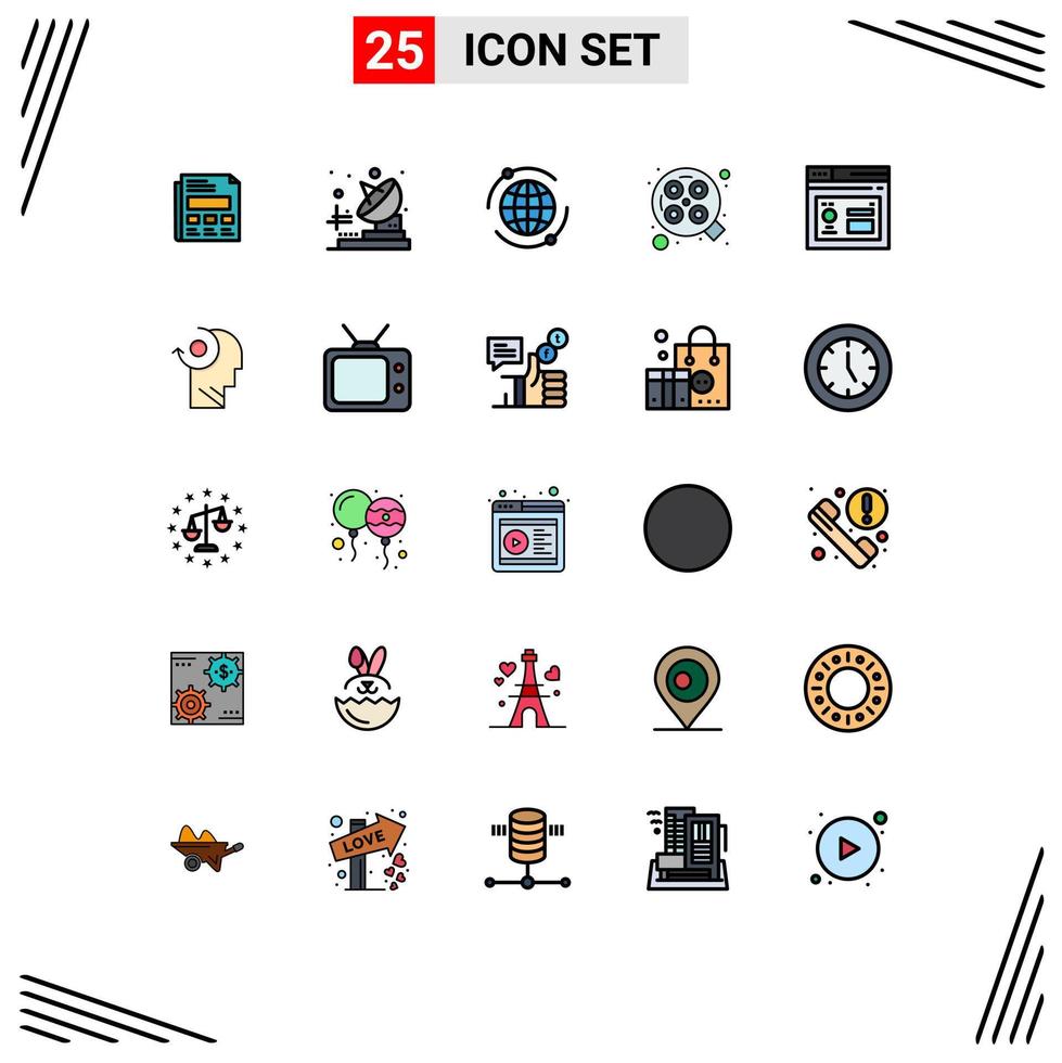25 Creative Icons Modern Signs and Symbols of page database marketing browser surgery Editable Vector Design Elements