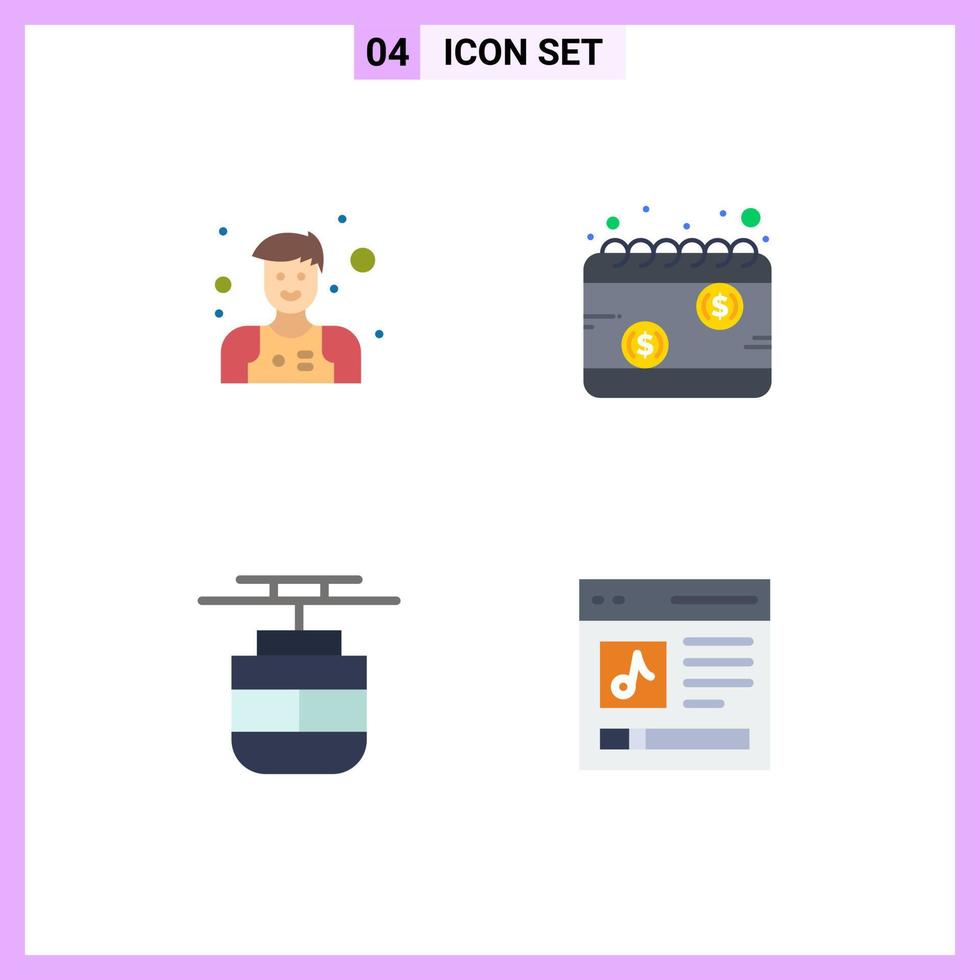 paquete de iconos vectoriales de stock de 4 signos y símbolos de línea para el calendario de transporte auxiliar vehículos elementos de diseño vectorial editables vector