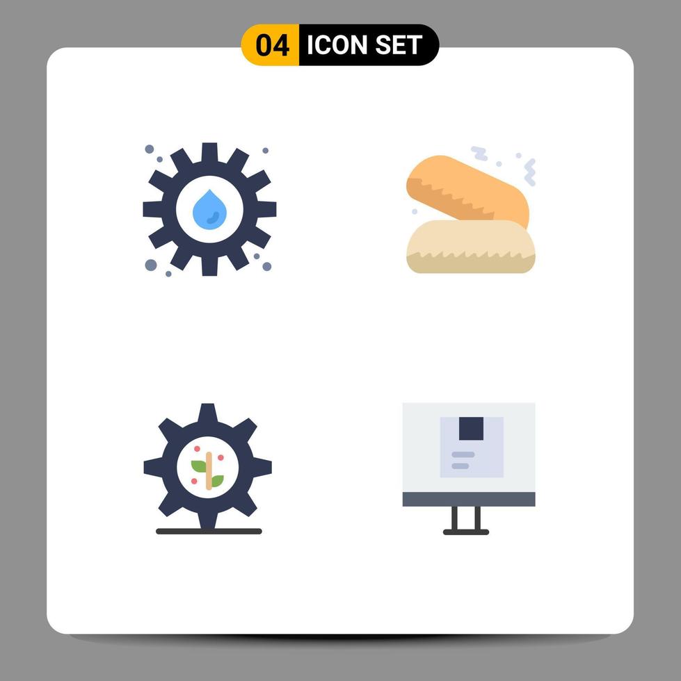 4 Flat Icon concept for Websites Mobile and Apps energy setting oil pie delivery Editable Vector Design Elements