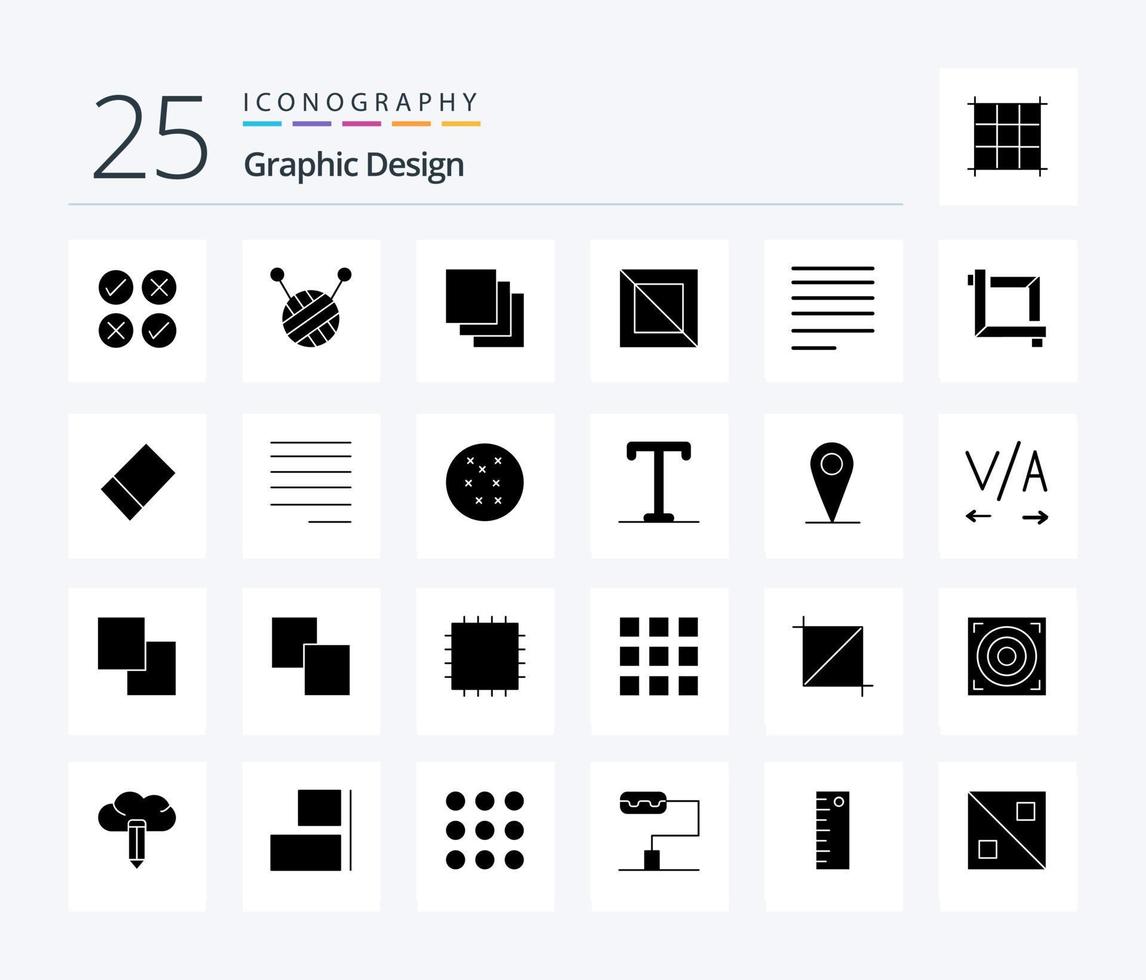 Design 25 Solid Glyph icon pack including rubber. design. cross. crop. right vector