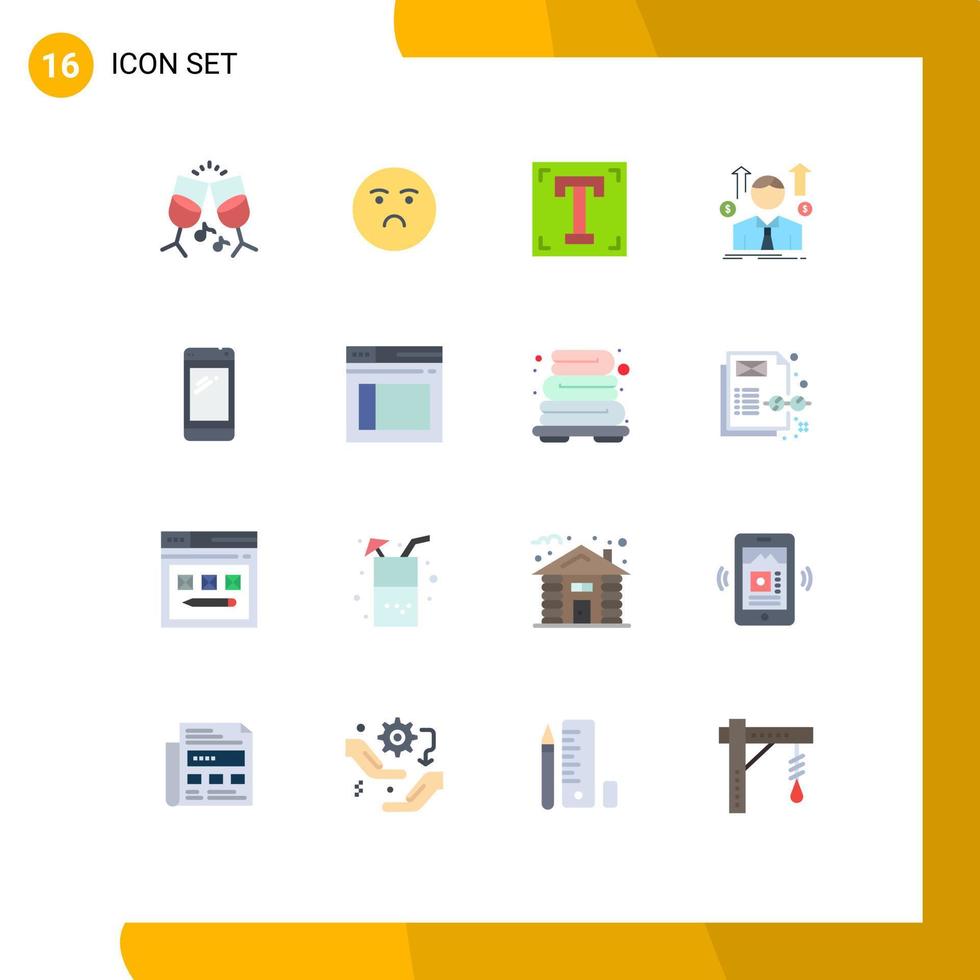Modern Set of 16 Flat Colors and symbols such as phone employee font avatar business Editable Pack of Creative Vector Design Elements