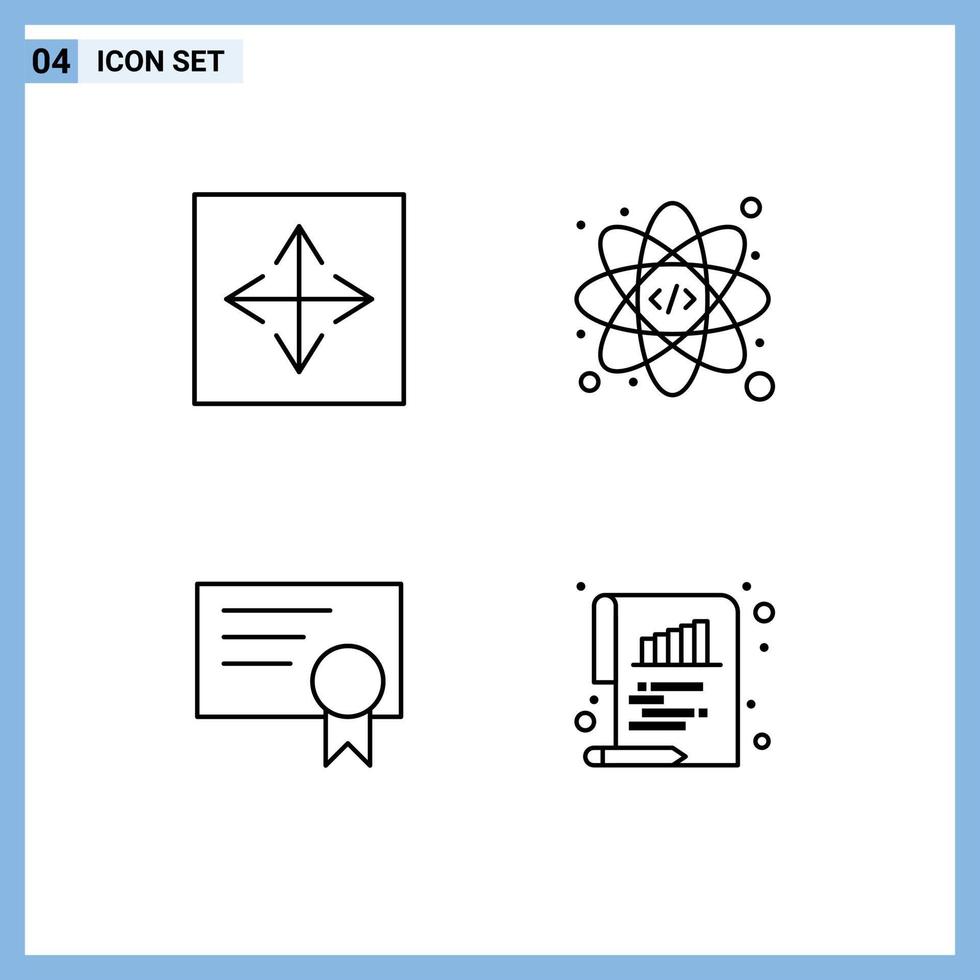 User Interface Pack of 4 Basic Filledline Flat Colors of angular diploma browser atom bar Editable Vector Design Elements