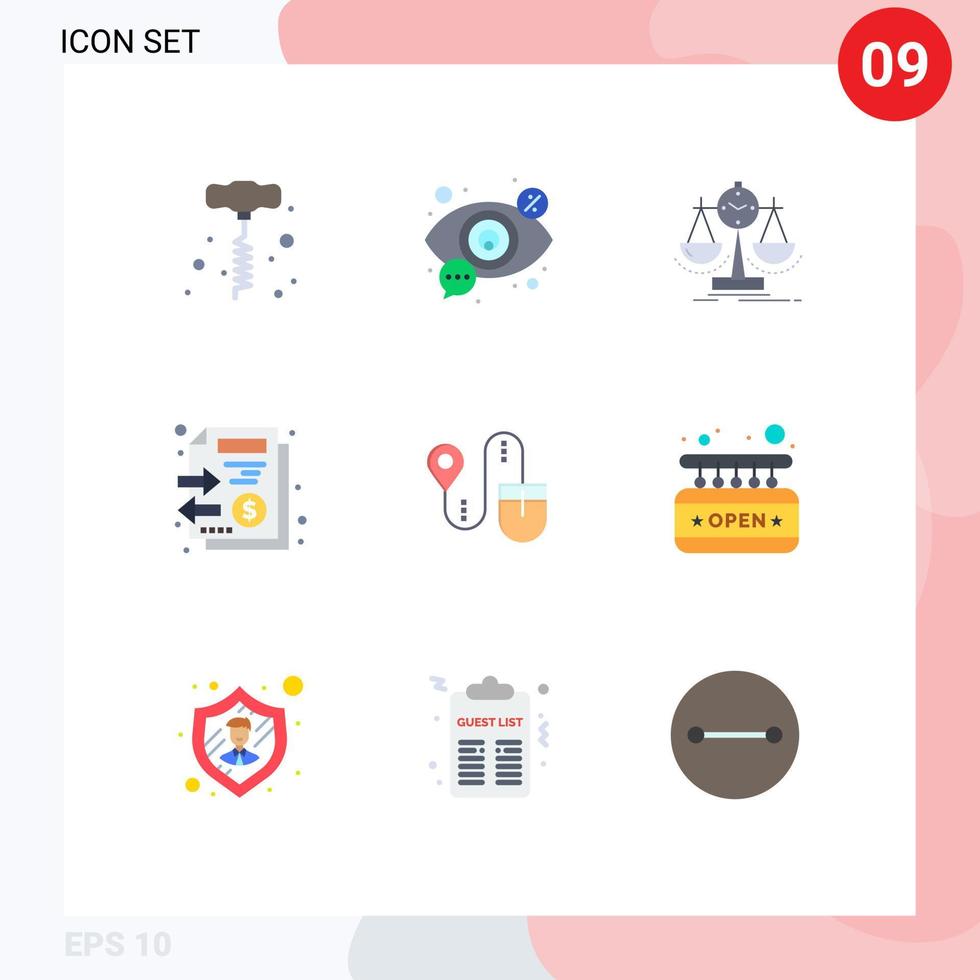 9 Universal Flat Color Signs Symbols of mouse stack balanced files strategy Editable Vector Design Elements