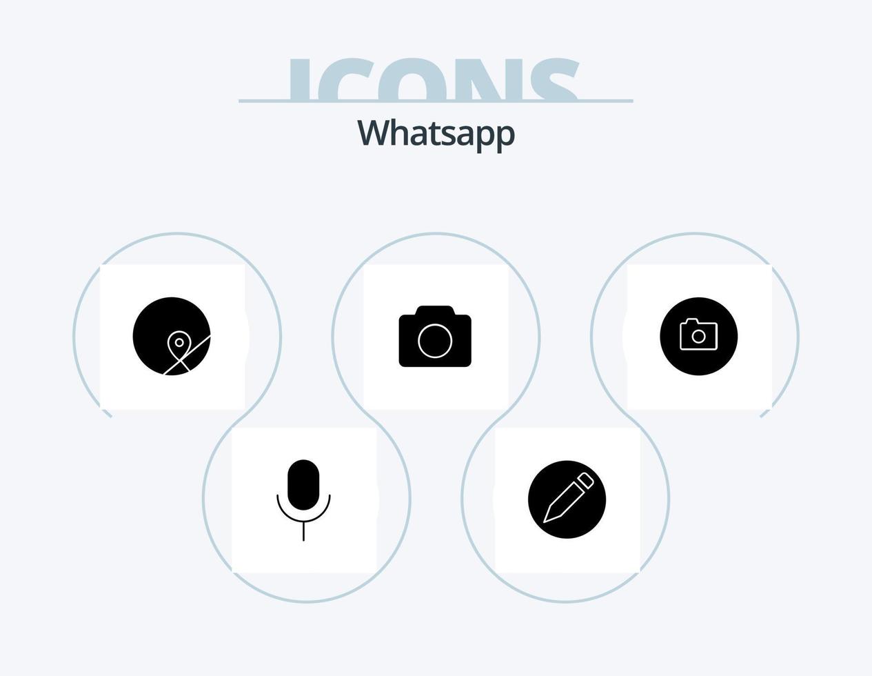 paquete de iconos de glifo de whatsapp 5 diseño de iconos. . . mapa. ui imagen vector