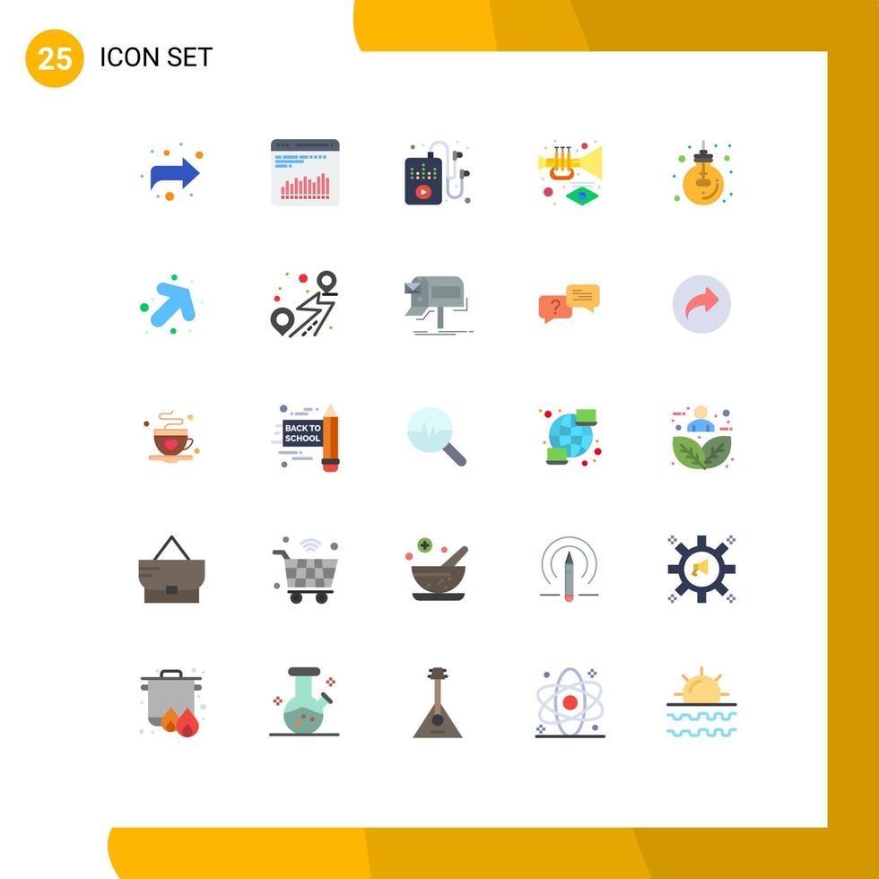 Modern Set of 25 Flat Colors and symbols such as light idea hobby business carnival Editable Vector Design Elements