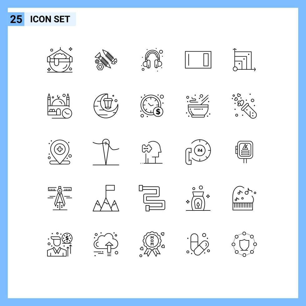 25 iconos creativos, signos y símbolos modernos de elementos de diseño de vectores editables para el trabajo doméstico escalable