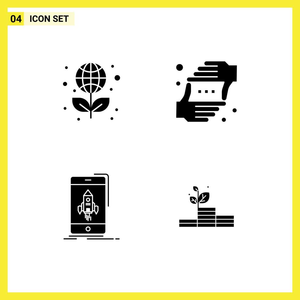 Pack of Modern Solid Glyphs Signs and Symbols for Web Print Media such as education game science hands start Editable Vector Design Elements