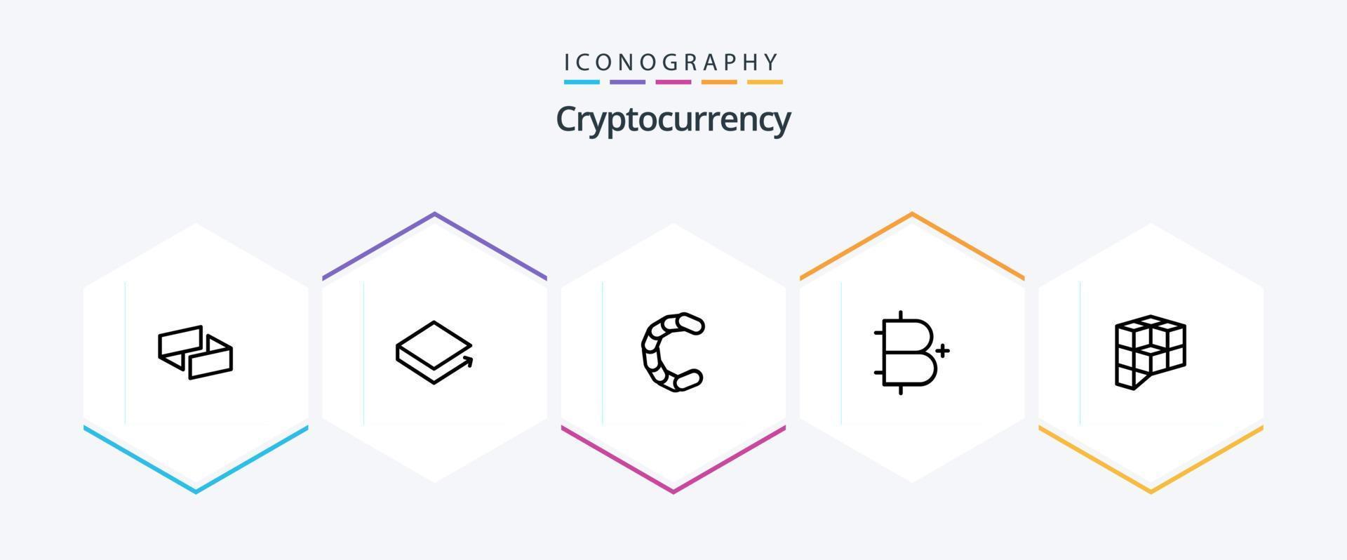 Cryptocurrency 25 Line icon pack including bitcoin . crypto currency . crypto currency. coin vector