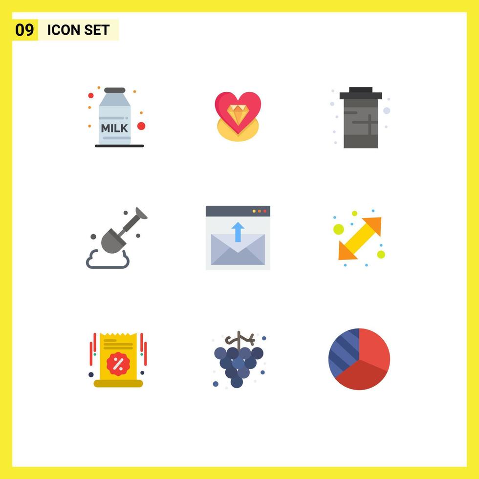 9 Universal Flat Color Signs Symbols of contact us communication diet tool construction Editable Vector Design Elements