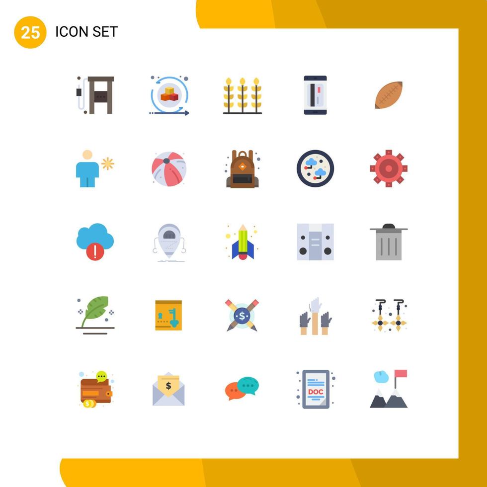 paquete de 25 signos y símbolos de colores planos modernos para medios de impresión web, como elementos de diseño de vectores editables de banca virtual sin efectivo de crédito afl