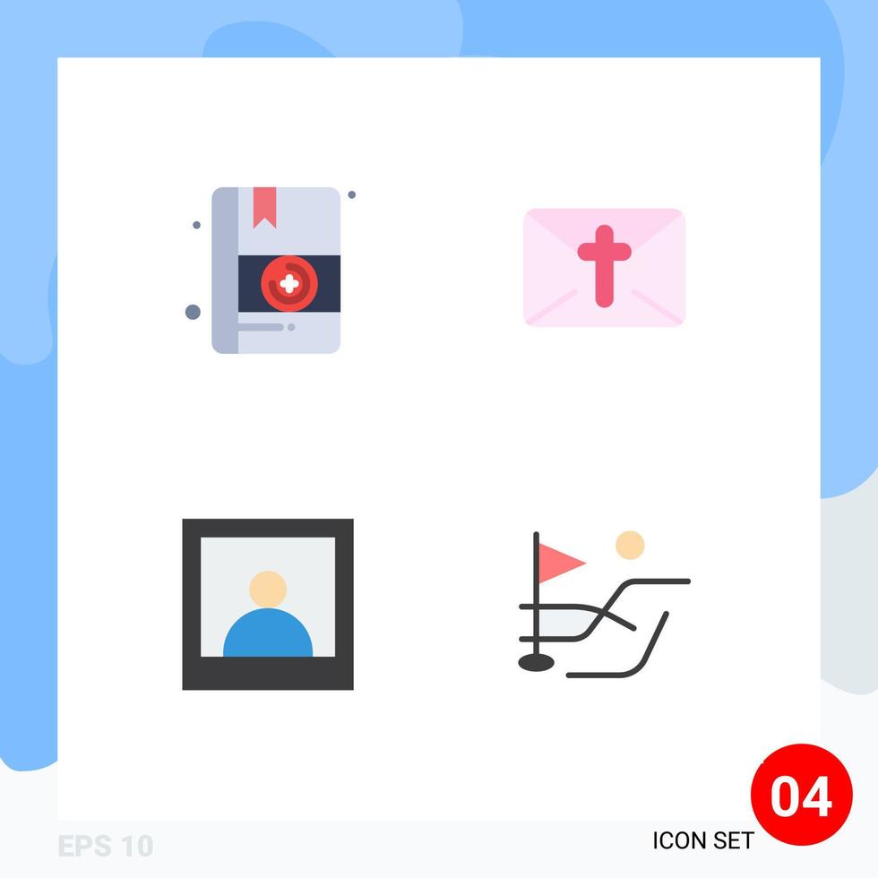 Universal Icon Symbols Group of 4 Modern Flat Icons of medical ball massege easter golf sport Editable Vector Design Elements