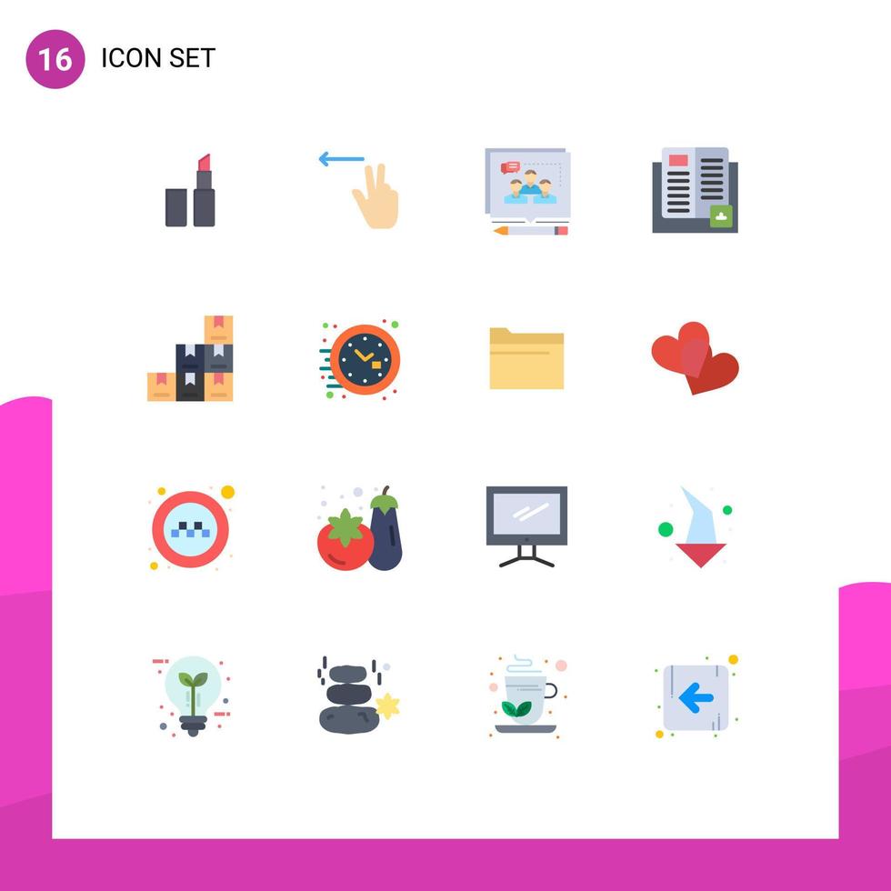 Modern Set of 16 Flat Colors and symbols such as logistic box convince school knowledge Editable Pack of Creative Vector Design Elements