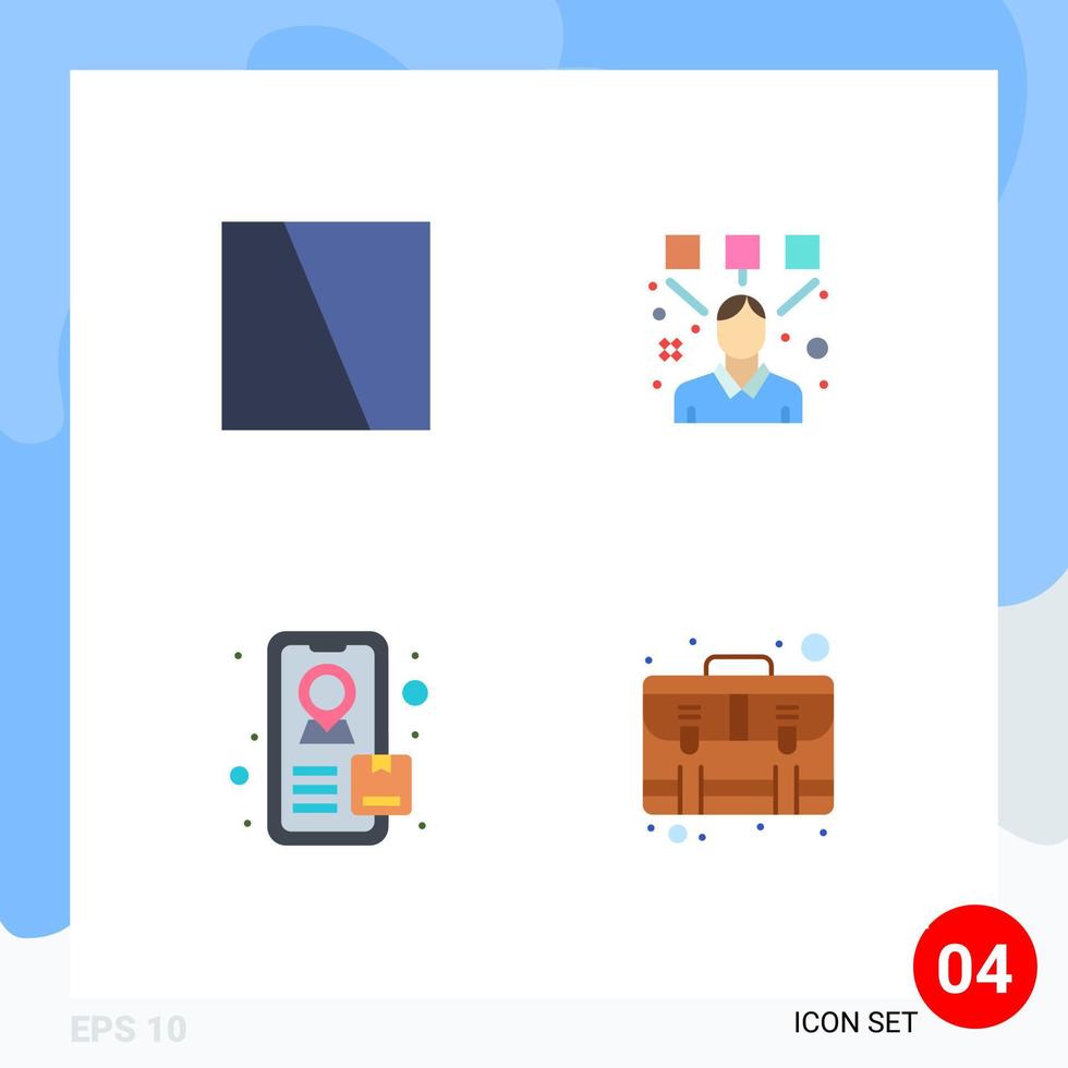 4 User Interface Flat Icon Pack of modern Signs and Symbols of collage services layout graphic case Editable Vector Design Elements