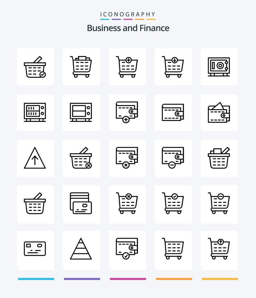 Creative Finance 25 OutLine icon pack  Such As wallet. cash. shop. wallet. money vector