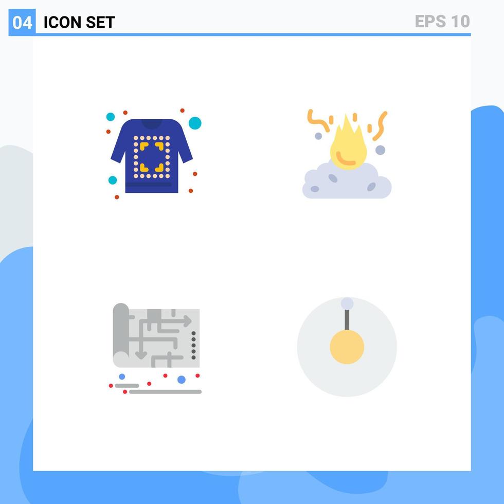 4 Universal Flat Icon Signs Symbols of print blueprint sketch garbage house Editable Vector Design Elements