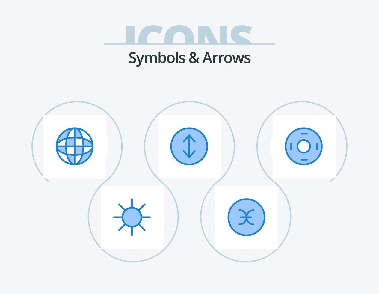 símbolos y flechas paquete de iconos azul 5 diseño de iconos. . simbolos Envío. simbolismo. cosmos vector