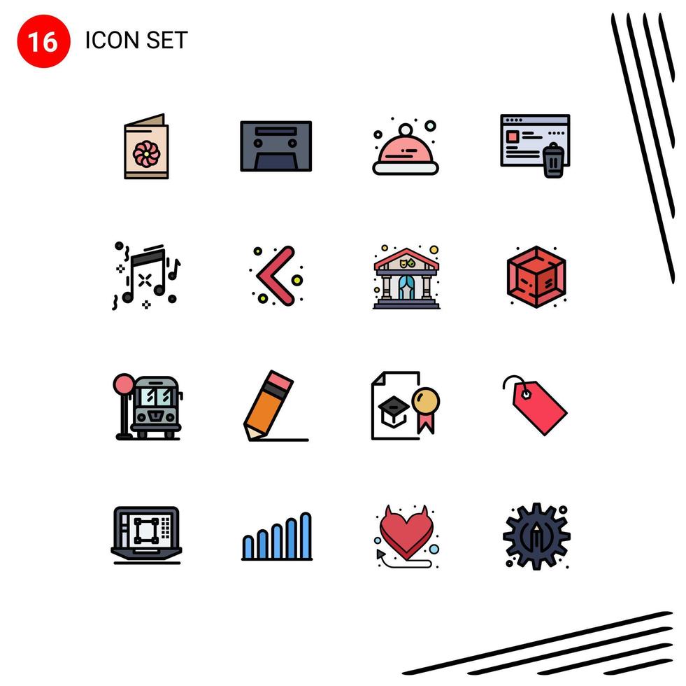 paquete de iconos de vectores de stock de 16 signos y símbolos de línea para el cumpleaños del sombrero de música de flecha elementos de diseño de vectores creativos editables