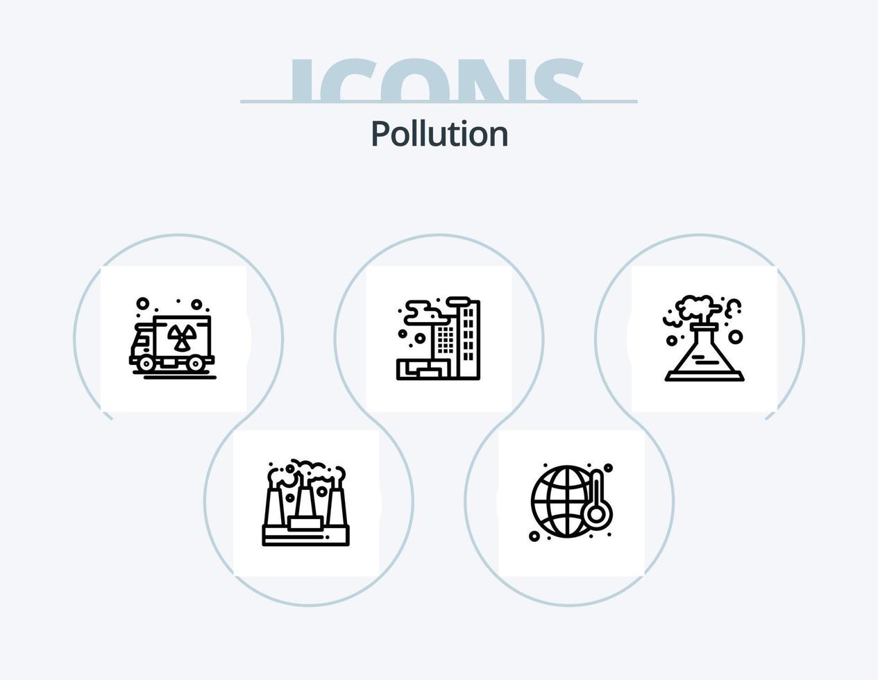 Pollution Line Icon Pack 5 Icon Design. waste. pollution. tube. waste. plastic vector