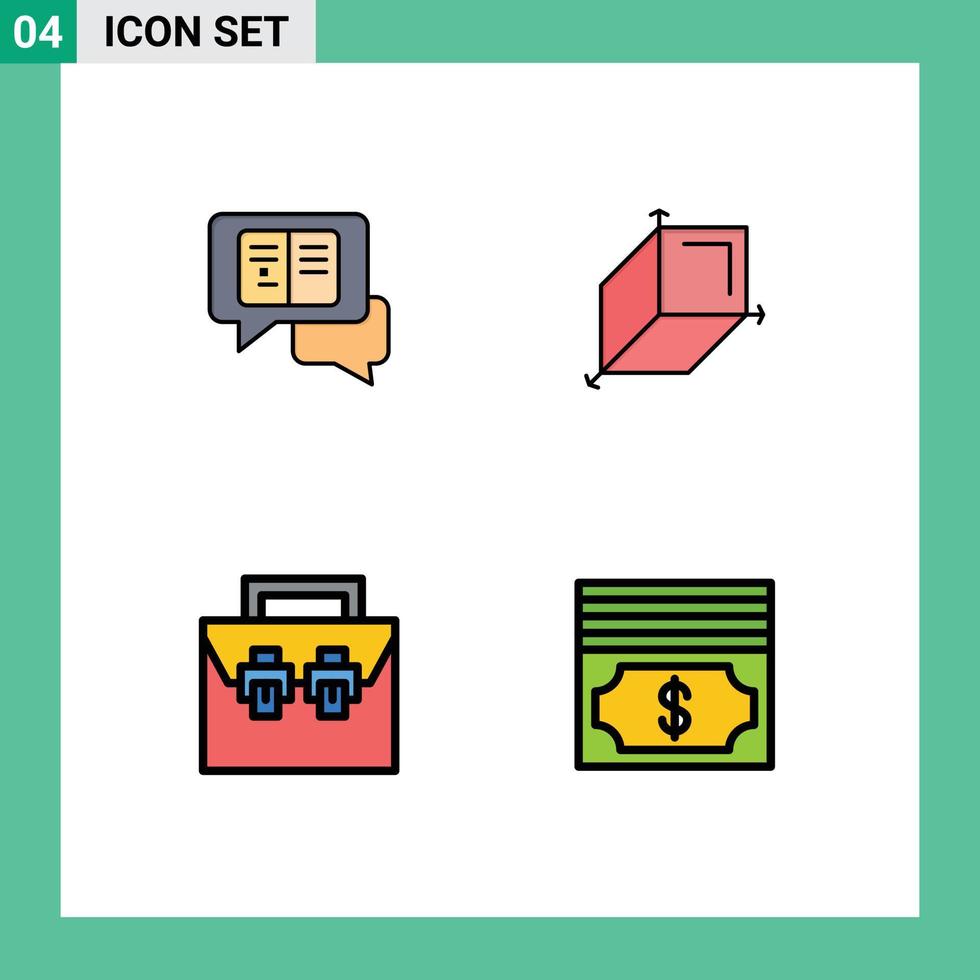 4 Creative Icons Modern Signs and Symbols of chat construction sms design toolkit Editable Vector Design Elements