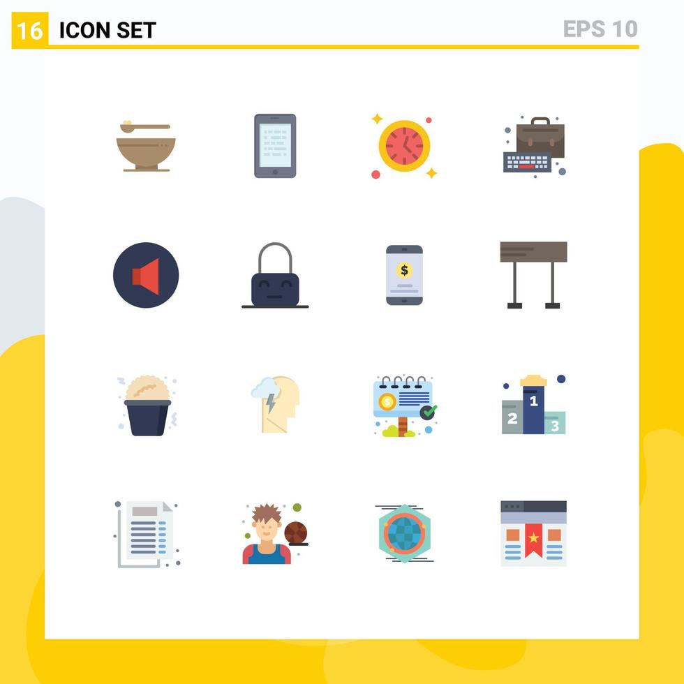 Mobile Interface Flat Color Set of 16 Pictograms of speaker keyboard elearning management business Editable Pack of Creative Vector Design Elements