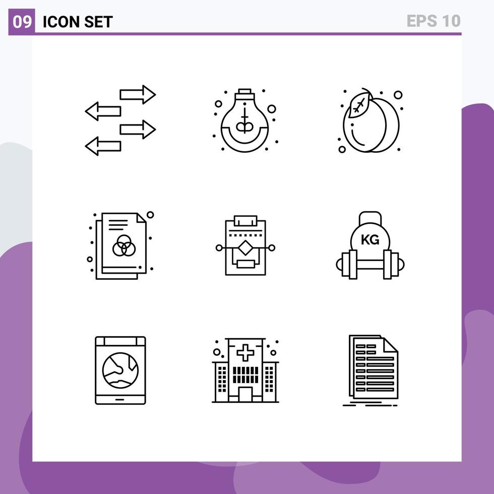 9 Creative Icons Modern Signs and Symbols of network color pack rgb file Editable Vector Design Elements