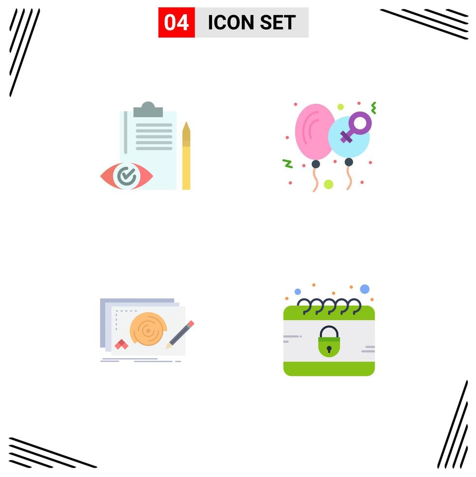4 Creative Icons Modern Signs and Symbols of quality control women control day design Editable Vector Design Elements