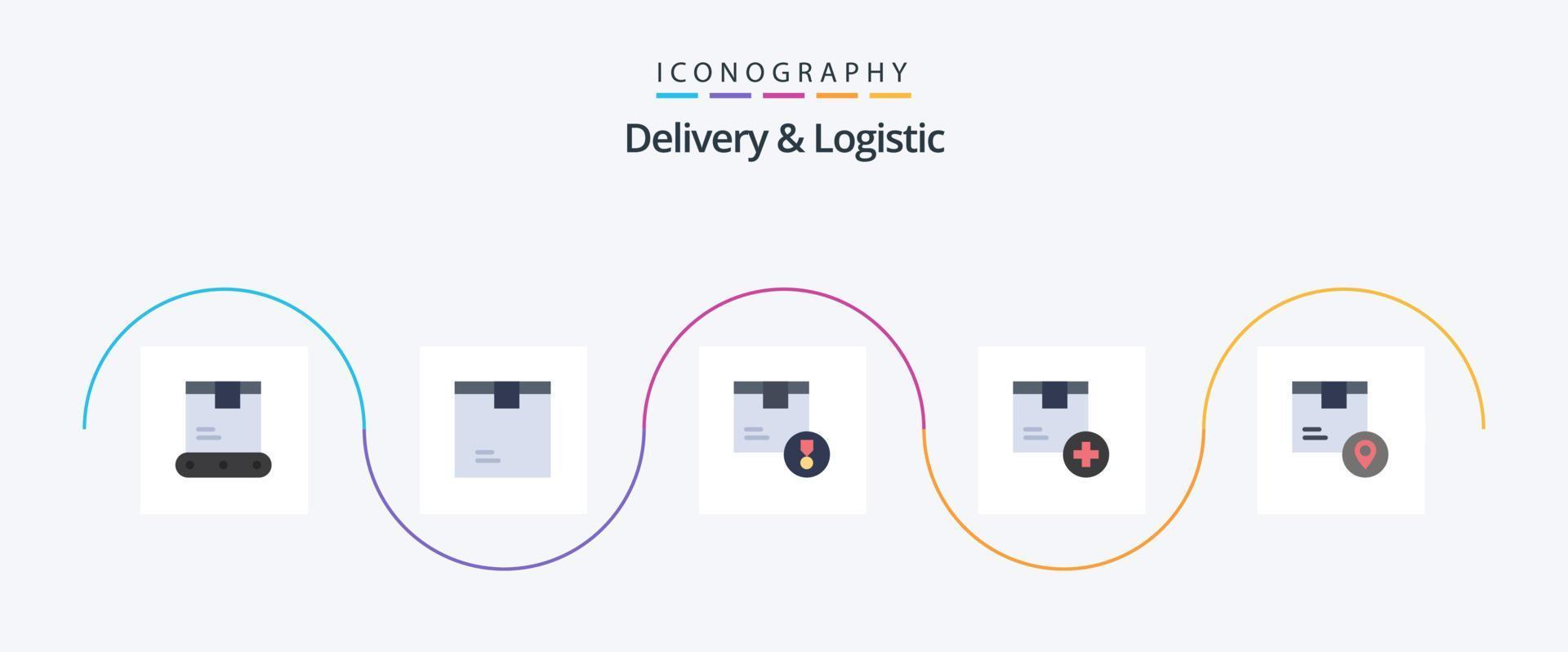 paquete de iconos de 5 planos de entrega y logística que incluye la entrega. agregar. producto. producto. entrega vector