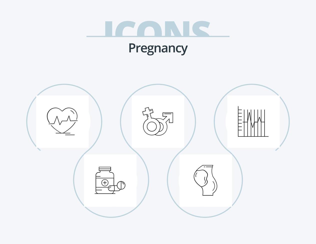 Pregnancy Line Icon Pack 5 Icon Design. baby. pregnancy. needle. scientific. test vector