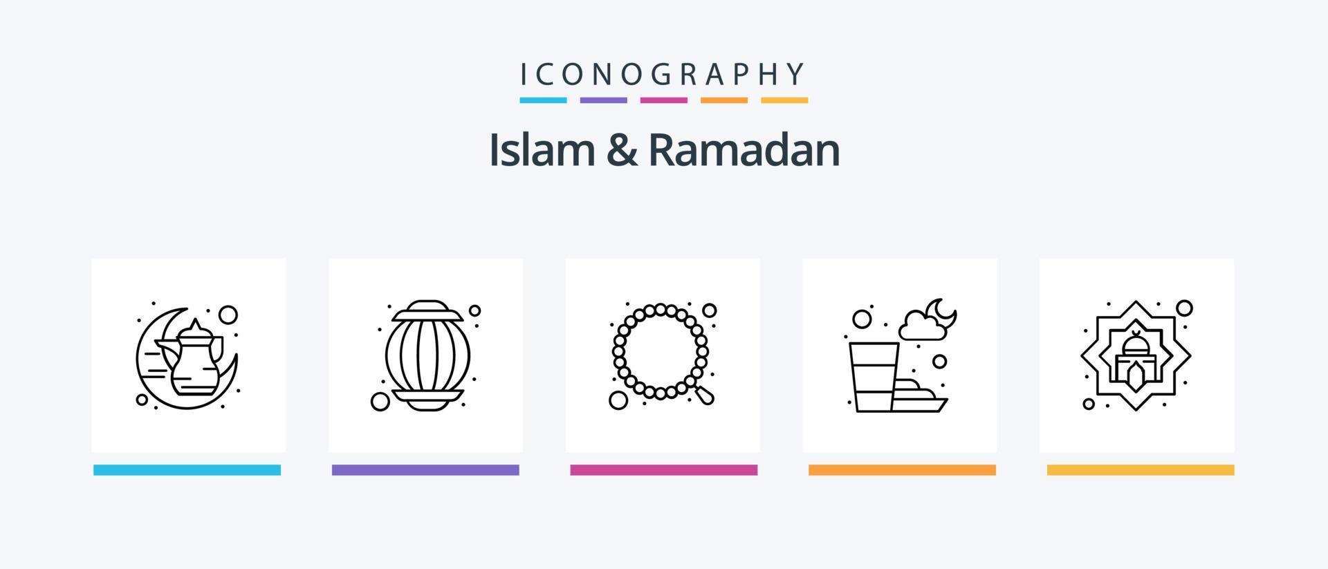 Islam And Ramadan Line 5 Icon Pack Including mobile application. traditional. islam. teapot. pot. Creative Icons Design vector
