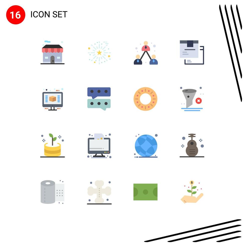 16 Thematic Vector Flat Colors and Editable Symbols of architecture logistic business goods box Editable Pack of Creative Vector Design Elements