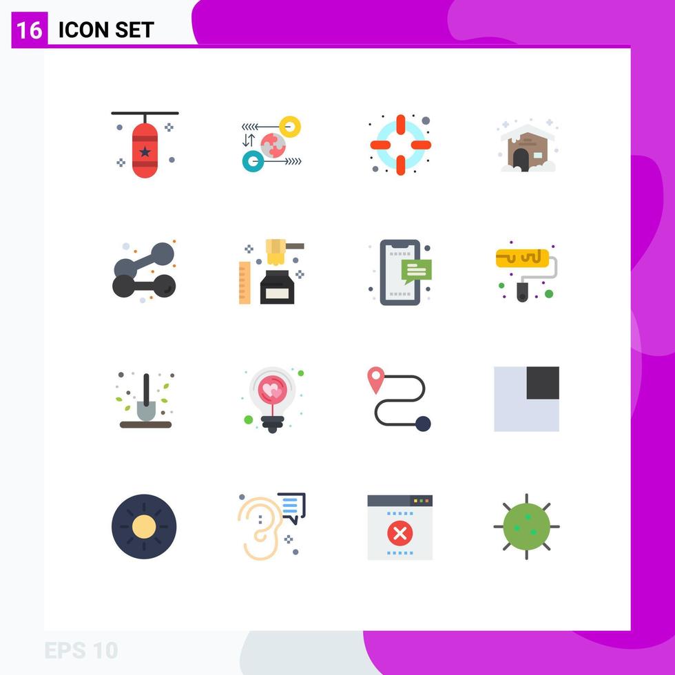 16 Thematic Vector Flat Colors and Editable Symbols of exercise cloudy marketing weather support Editable Pack of Creative Vector Design Elements