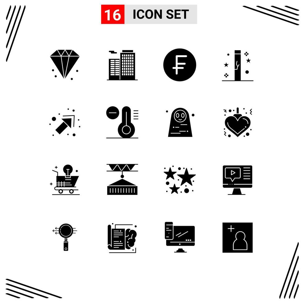 Stock Vector Icon Pack of 16 Line Signs and Symbols for up magic cash holidays day Editable Vector Design Elements