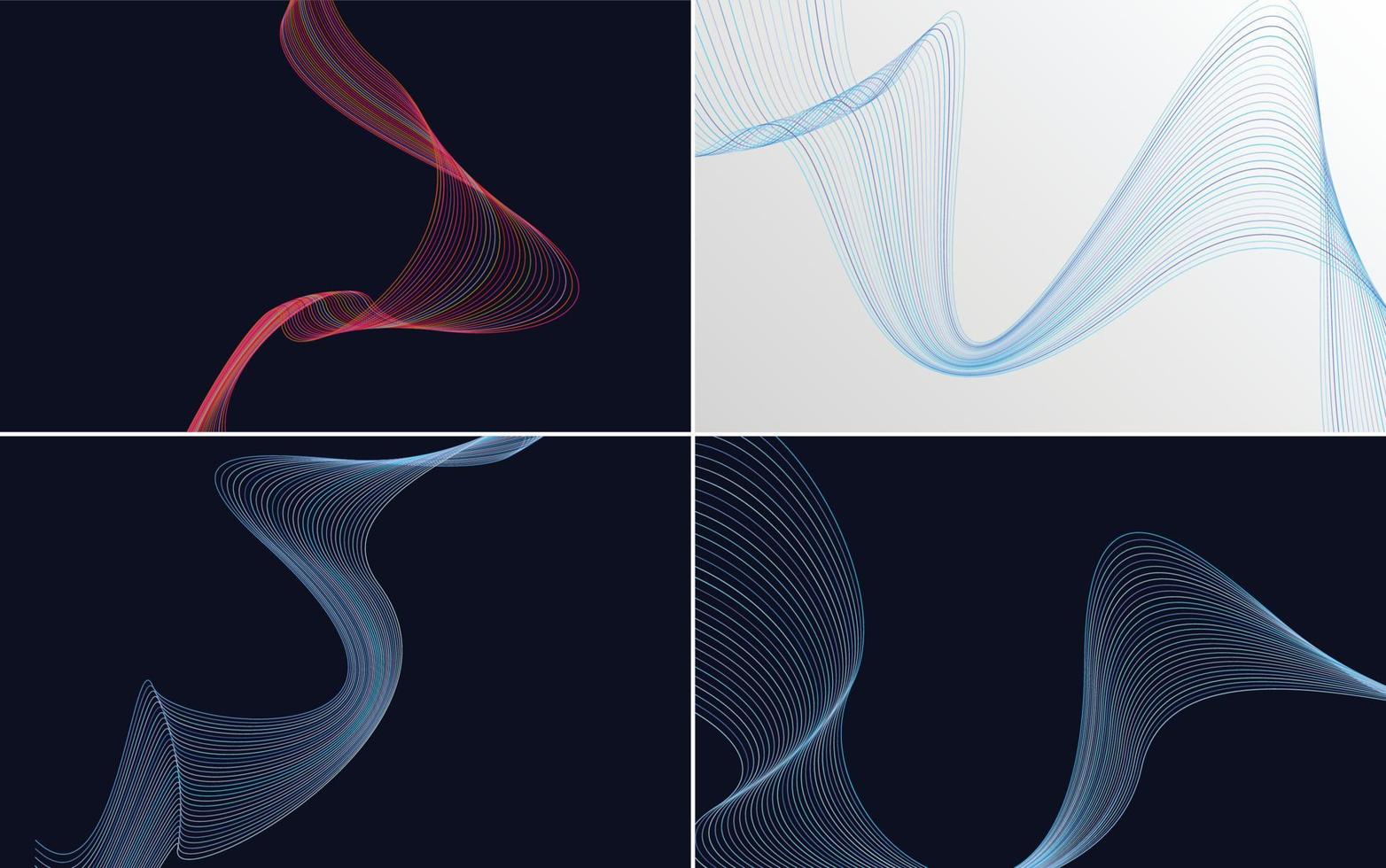 Collection of geometric minimal lines pattern set vector